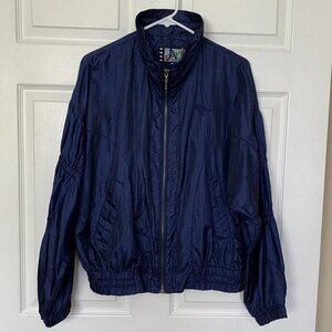 River Edge Men’s Medium Blue Sport Track Jacket Windbreaker 80’s